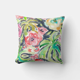 Tropicalia Watercolor Blommigt Kudde