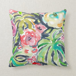 Tropicalia Watercolor Blommigt Kudde