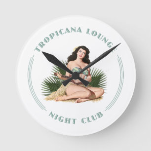 Tropicana Night Klubb 1 Tropicana Lounge Hula Girl Rund Klocka