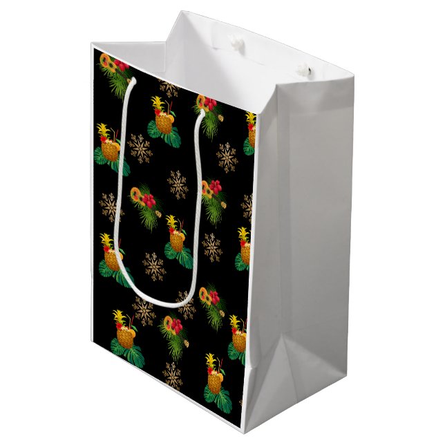 Tropicas - Gift Bag Pineapple Elegant Black (Framsidan Vinklad)