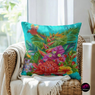 TropiColor Fusion Macaw & Blommigt Sergranat Kudde