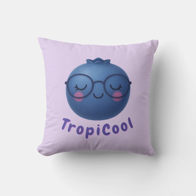 TropiCool Blueberry- Cute & Dreamy Fruit Decor Kudde (Framsida)