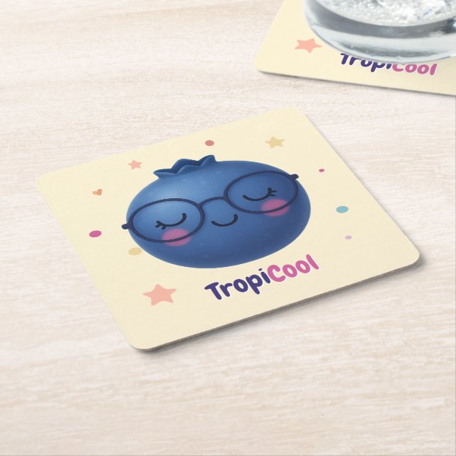 TropiCool Blueberry - Sweet & Coola Bord accent Underlägg Papper Kvadrat (Vinklad)
