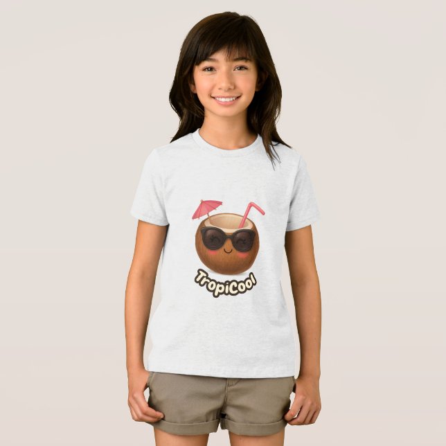 TropiCool Coconut - Cute Summer T-Shirt för barn (Framsida Full)