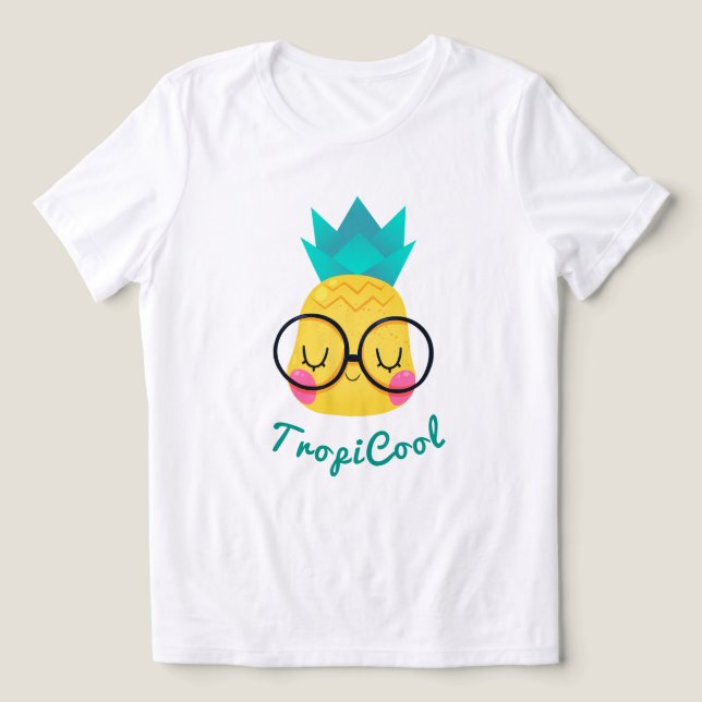 TropiCool Pineapple T-Shirt - Roligt Sommar Fruit  (Design Framsida)