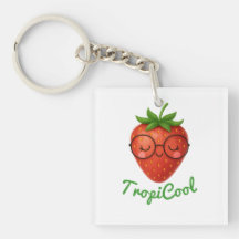 TropiCool Strawberry - Cute Acrylic Keychain
