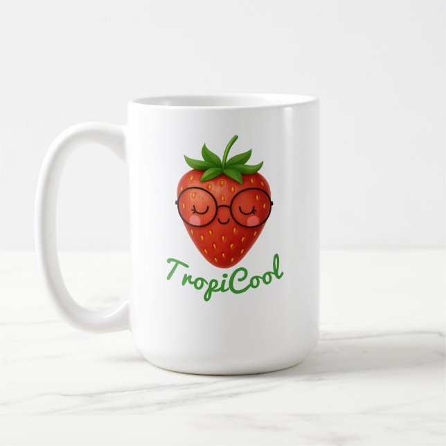 TropiCool Strawberry - Cute & Fresh Summer Vibe Kaffemugg (Vänster)
