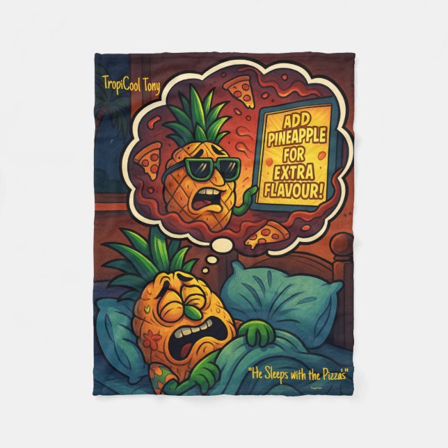 TropiCool Tony's Nightmare - Pineapple on Pizza Fleecefilt (Framsidan)