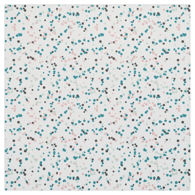 Tropik Breeze Teal & Rosa Confetti Dots Mönster Tyg (Provkarta)