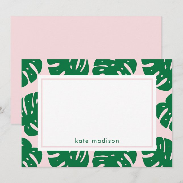 Tropik Chic Personlig Stationery Anpassningsbar Fä Julkort (Fram/baksida)