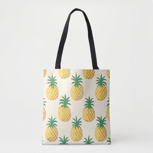 Tropik Guld Pineapple Gult Hues Tygkasse (Framsida)