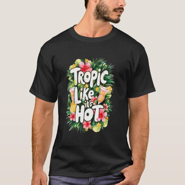 Tropik Hawaii Island Tropical Hawaiian T Shirt (Framsida)