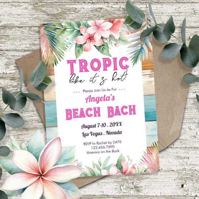 Tropik Hett Bachelorette-partiets färdväg Inbjudningar (Skapare uppladdad)