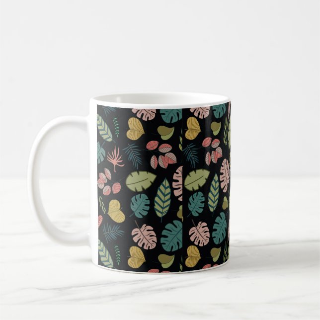 Tropik löv sömlös mönster kaffemugg (Vänster)