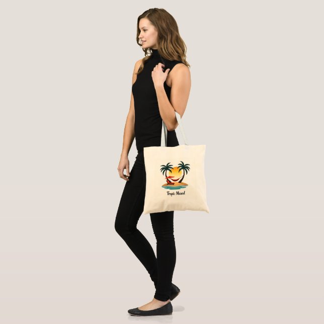 Tropik Mood Beach Vibe Tote Bag Tygkasse (Fram (modell))