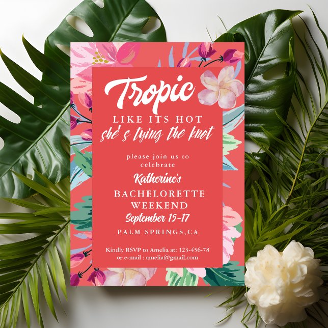 Tropik som dess hett orange Bachelorette-parti Inbjudningar (Skapare uppladdad)