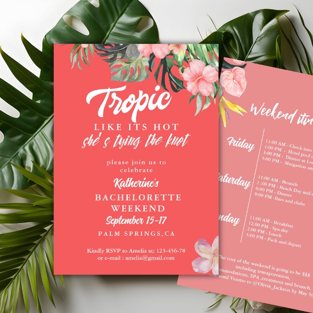 Tropik som hetten Bachelorette helg party Inbjudningar (Skapare uppladdad)