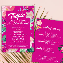 Tropik som shock rosa Bachelorette-partiet Inbjudningar