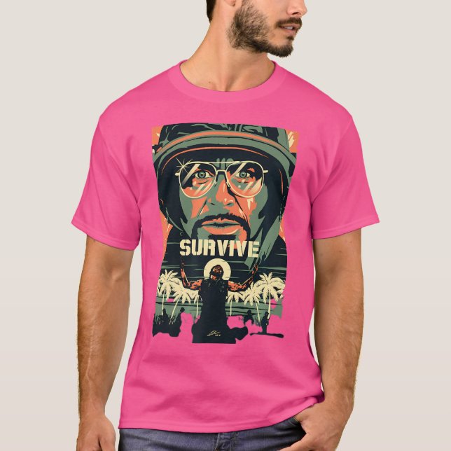 Tropik Thunder Movie Överlever Funny s T Shirt (Framsida)