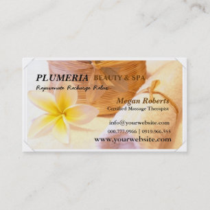 Tropik White Plumeria Spa Skin Care Massage Salon Tidsbeställning Kort