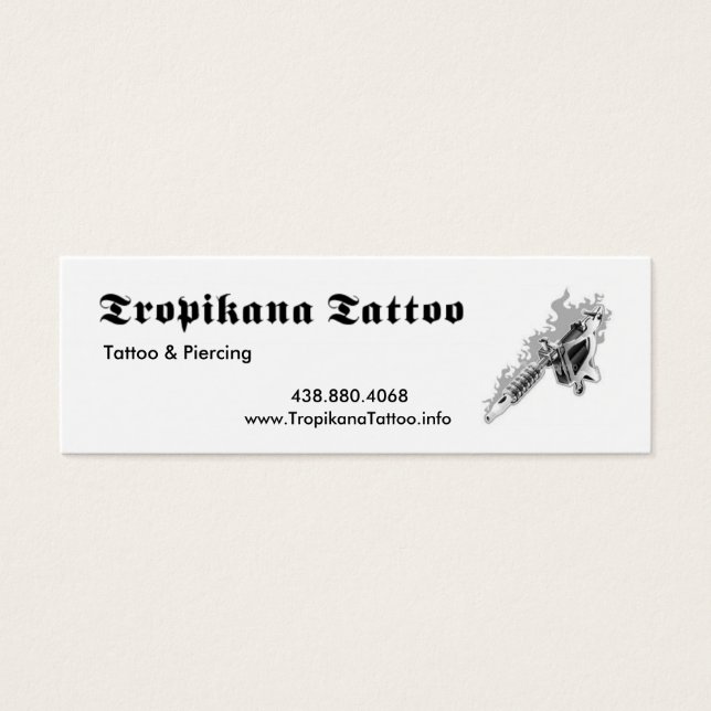 Tropikana Tattoo Litet Visitkort (Framsidan)