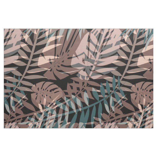 Tropikar för djungelväxter beige löv tyg (Fat Quarter)