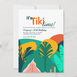 Tropikar Tiki Time Party-inbjudan Inbjudningar
