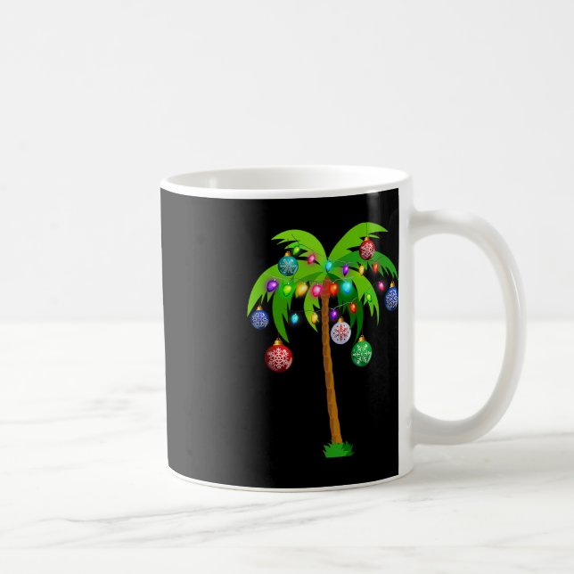 Tropiken Hawaii Beach vid jul Ljus Handflatan Träd Kaffemugg (Höger)