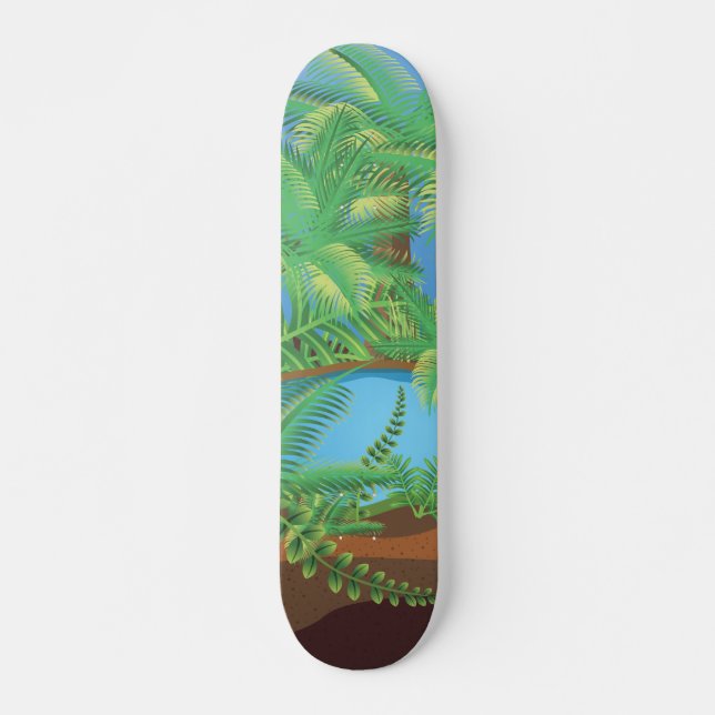 Tropikerna Old School Skateboard Bräda 18 Cm (Framsida)