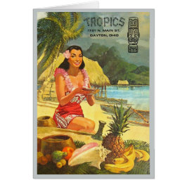 Tropikernornas klassiska Tiki-meny Hälsningskort