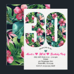 Tropisk 30 30-års födelsedagsfest inbjudan<br><div class="desc">Tropiska 30 30-års födelsedagsfest inbjudningar. Anpassa för valfritt evenemang.</div>