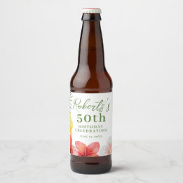 Tropisk 50-årsfest ölflaska etikett