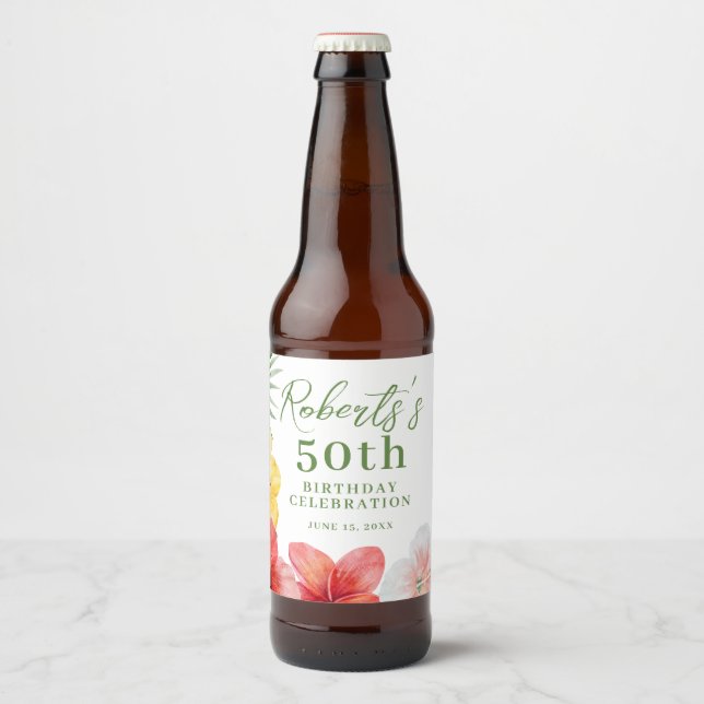 Tropisk 50-årsfest  ölflaska etikett (Framsida)