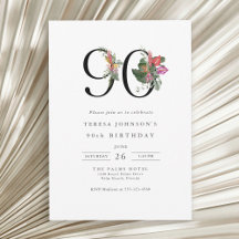 Tropisk 90:e födelsedag med enkel Elegant