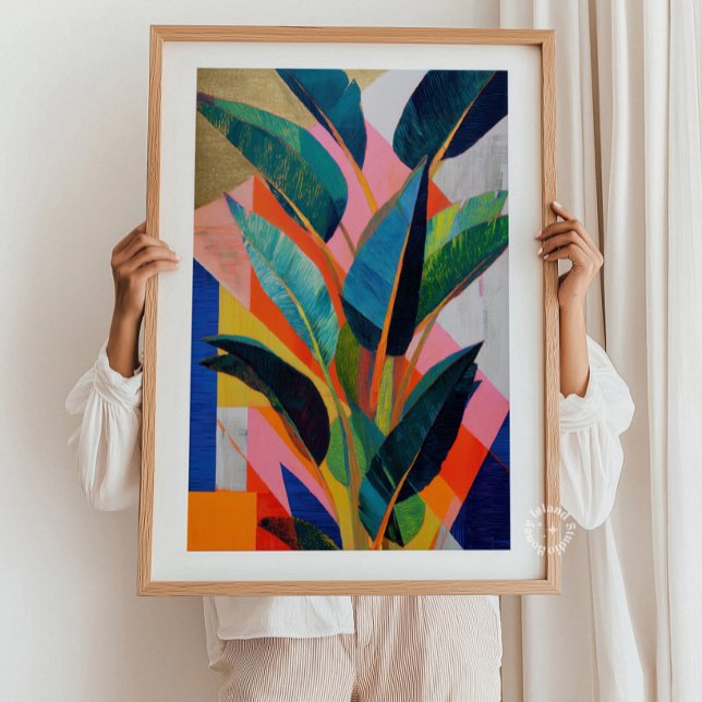 Tropisk Abstrakt Print, Modern Kustnära Väggkonst (Tropical Abstract Print – Modern Coastal Wall Art, Colorful Beach-Inspired Decor, Contemporary Art P)