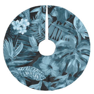 Tropisk akvarellparadis: Djungelblomning Julgransmatta Borstad Polyester