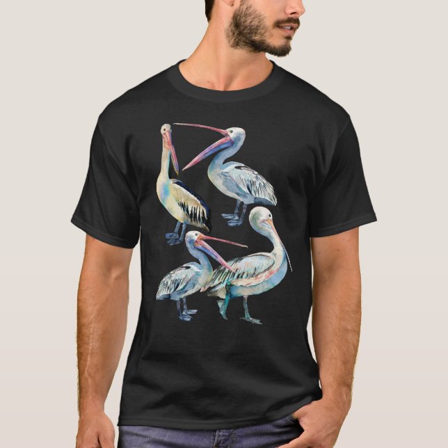 Tropisk akvarellpelikaner T-shirt (Framsida)