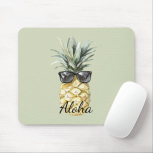 Tropisk Aloha Ananas med solglasögon Musmatta
