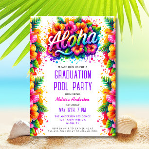 Tropisk Aloha-avgångsbadkalas Inbjudningar