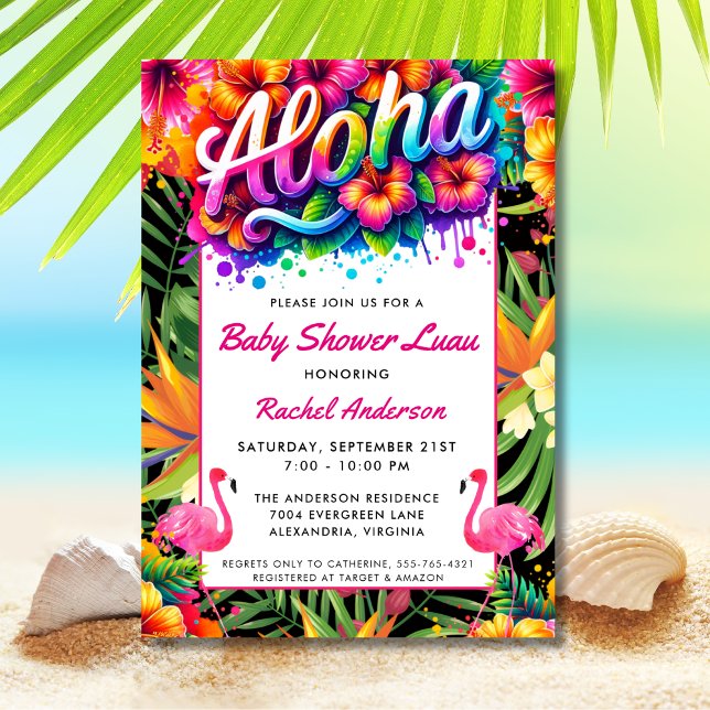 Tropisk Aloha Baby Shower Luau  Inbjudningar (Skapare uppladdad)