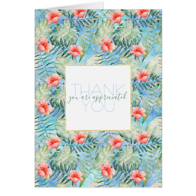 Tropisk Aloha hibiskusblommigt OBS Kort (Framsidan)