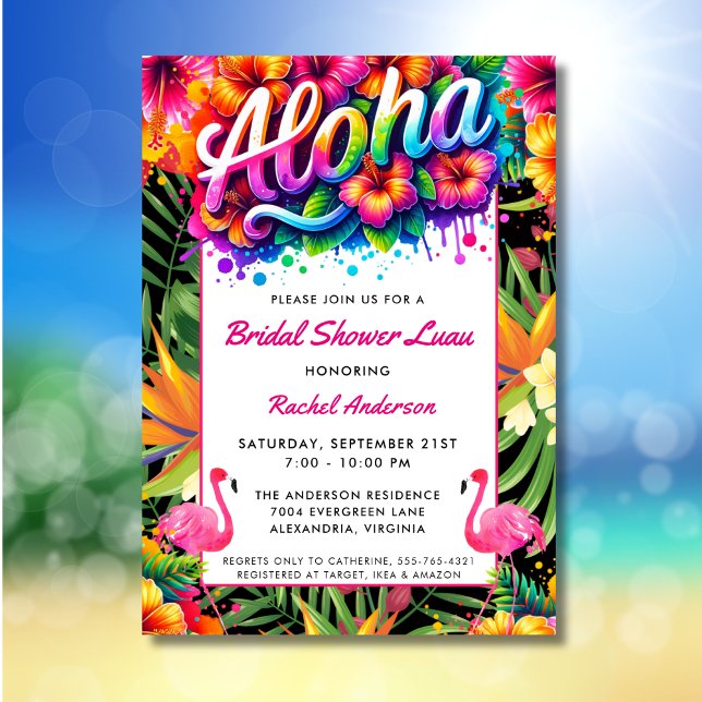 Tropisk Aloha Luau Bröllopsdusch Inbjudningar (Skapare uppladdad)