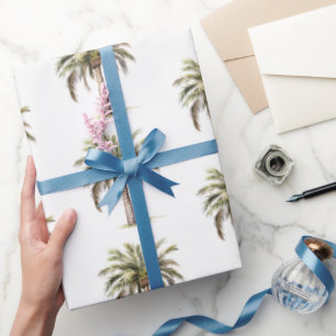 Tropisk Aloha Strand Palmträd Bröllop Presentpapper