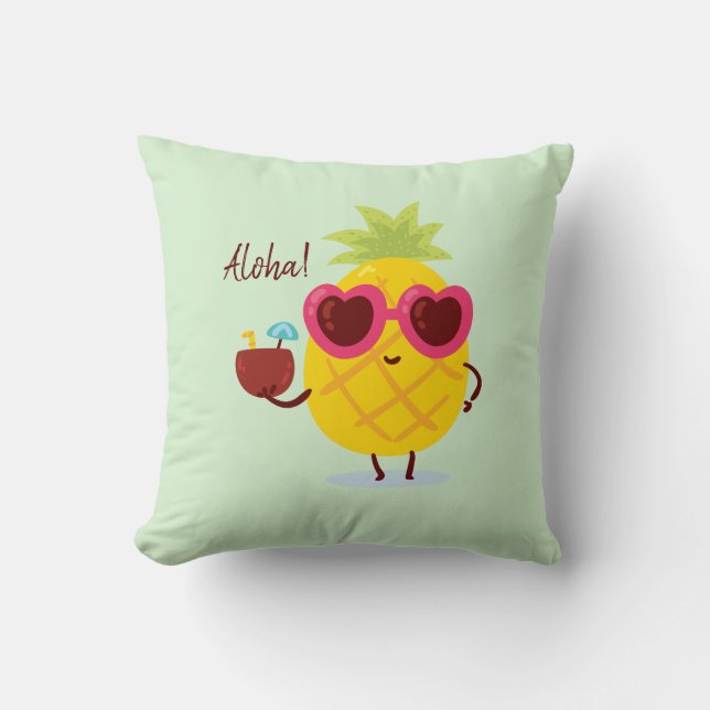 Tropisk Ananas Aloha Luau Dekorativ Kudd Kudde (Framsida)