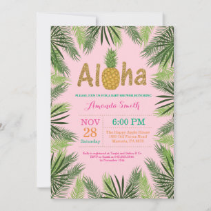 Tropisk Ananas Baby Shower Inbjudan