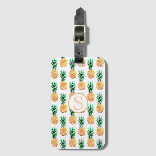 Tropisk Ananas Bagagelapp (Framsida vertikal)