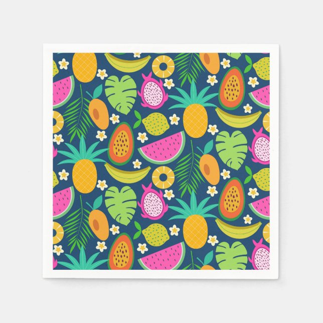 Tropisk Ananas Banan vattenmelon Frukter  Pappersservett (Framsidan)