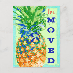 Tropisk Ananas Jag Har Flyttat Ny Adress Flytt Meddelande Vykort