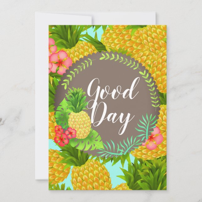 Tropisk Ananas. Personlig.  Inbjudan (Framsida)