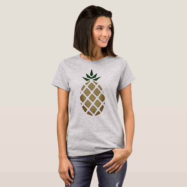Tropisk Ananas Schablon Tröja (Hel framsida)